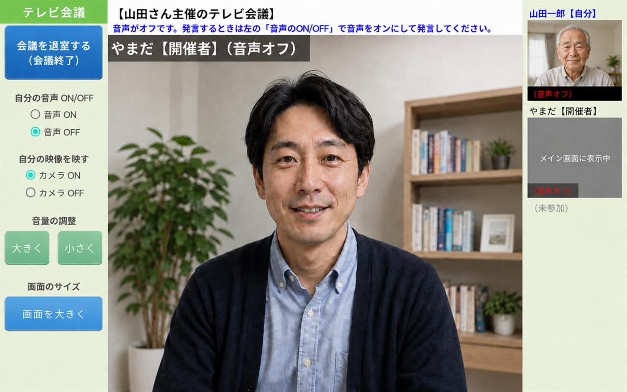テレビ会議中の画面